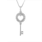 Womens 1/10 Ct. T.w. Genuine White Diamond Keys Pendant Necklace