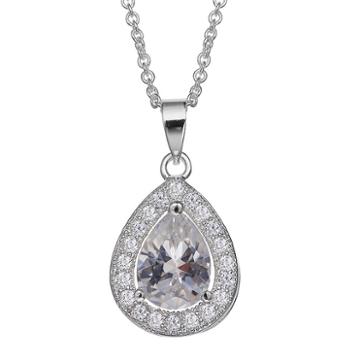 Silver Enchantment&trade; Cubic Zirconia Sterling Silver Teardrop Pendant Necklace