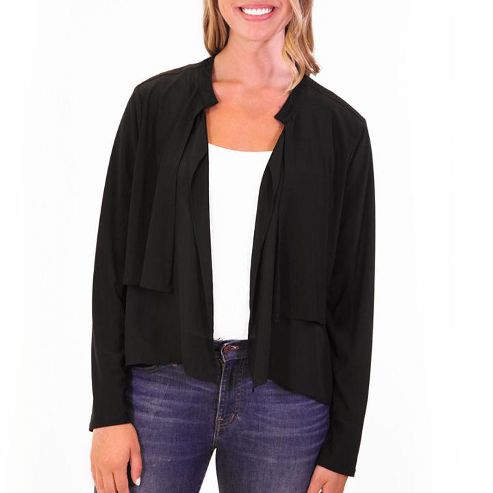 Nina Leonard Chiffon Underlay Collared Bolero