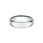 Mens 18k White Gold 5mm High Dome Comfort-fit Wedding Band