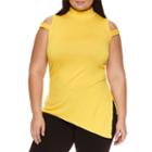 Bisou Bisou Sleeveless Mock Neck Knit Blouse-plus