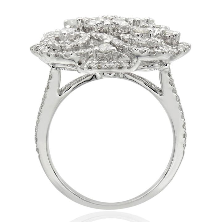 Limitied Quantities! Womens 1 1/2 Ct. T.w. White Diamond 14k Gold Cocktail Ring