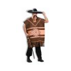 Western Brown Poncho Adult Costume - Medium