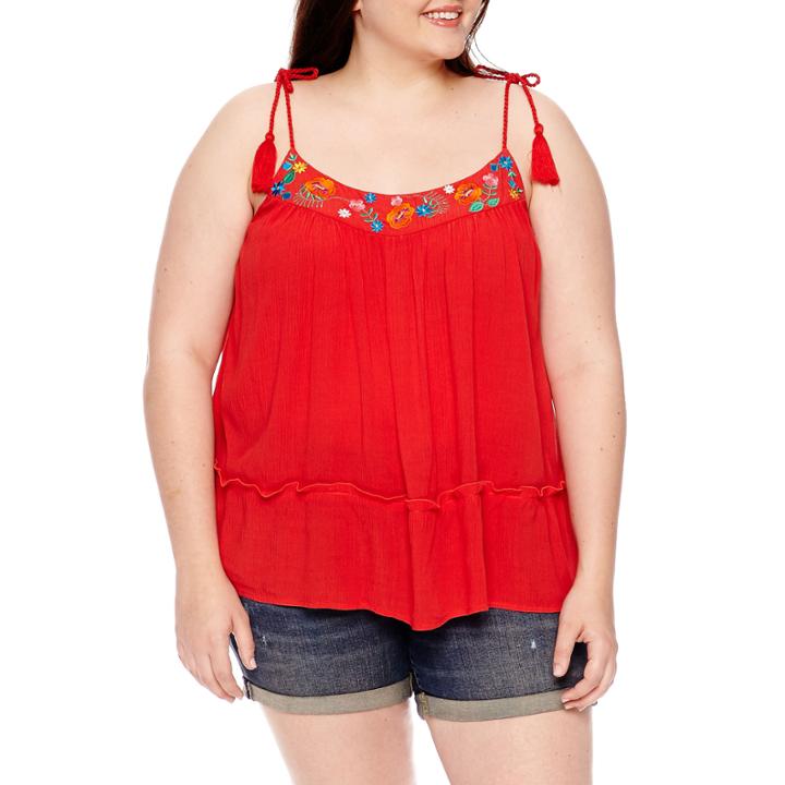 Arizona Rayon Tank Top-juniors Plus