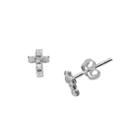 Itsy Bitsy&trade; Crystal And Sterling Silver Cross Stud Earrings