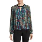 Nicole By Nicole Miller Long-sleeve Keyhole Top