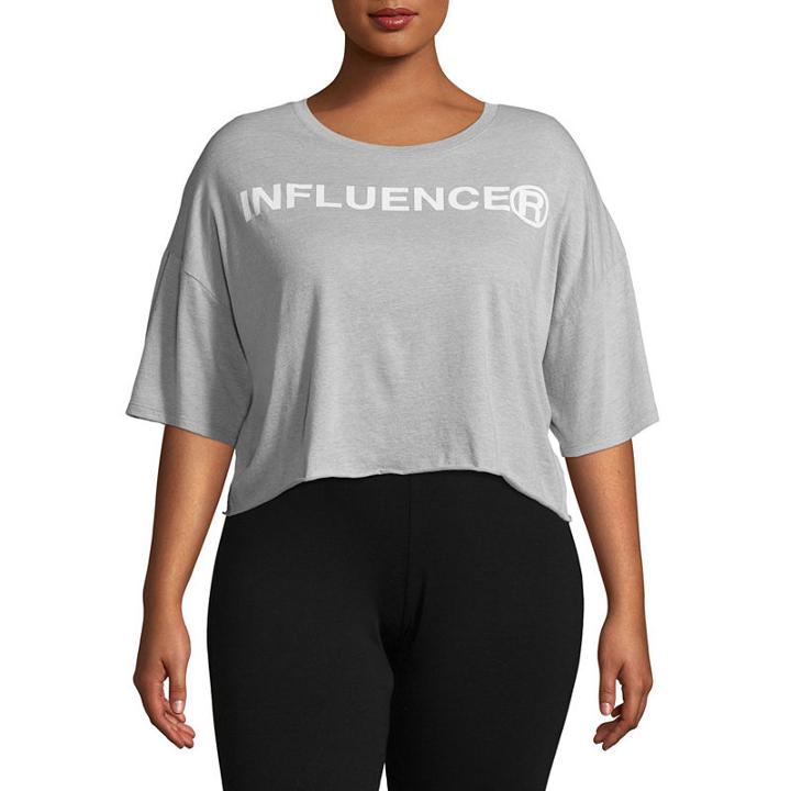 City Streets Short Sleeve Influencer Crop Tee - Juniors Plus