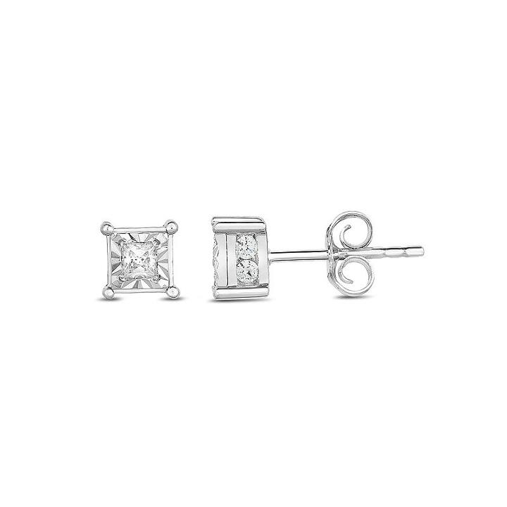 Trumiracle True Miracle 1/2 Ct. T.w. Genuine White Diamond 5mm Stud Earrings