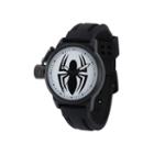 Marvel Black Spider Mens Black Silicone Strap Crown Protector Watch