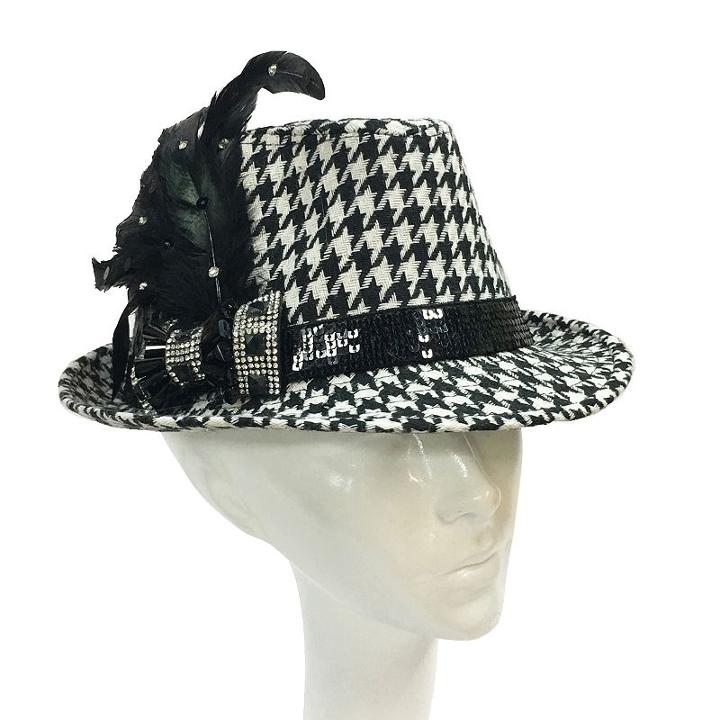 Whittall & Shon Houndstooth Fedora Derby Hat