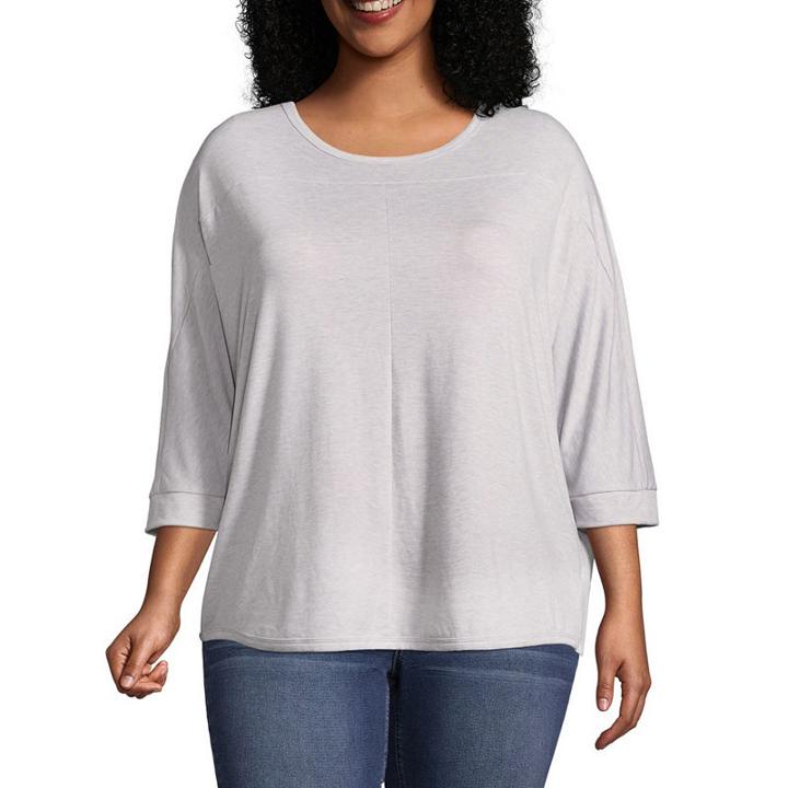 A.n.a 3/4 Sleeve Dolman Scoop Neck T-shirt - Plus