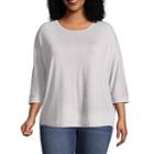 A.n.a 3/4 Sleeve Dolman Scoop Neck T-shirt - Plus