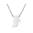 Personalized Sterling Silver Rhode Island Pendant Necklace
