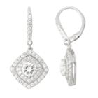 Lab-created White Sapphire Diamond Accent Sterling Silver Leverback Earrings