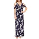 Black Label By Evan-picone Cold Shoulder Maxi Dress