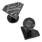 Licensed Satin Black Superman Shield Cufflinks