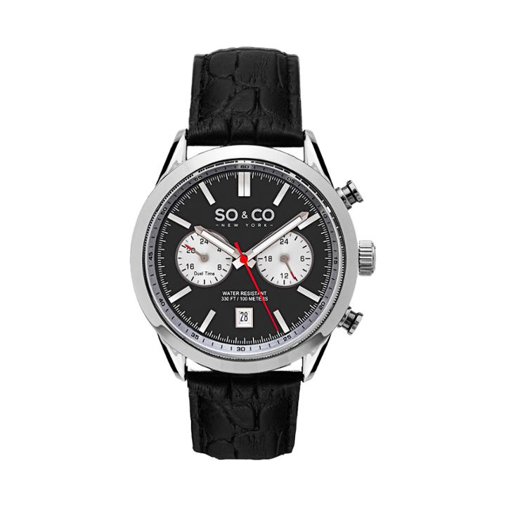 So & Co Ny Mens Monticello Alligator Embossed Leather Sport Quartz Watch J154p76