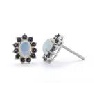 Opal & Mystic Fire Topaz Sterling Silver Stud Earrings