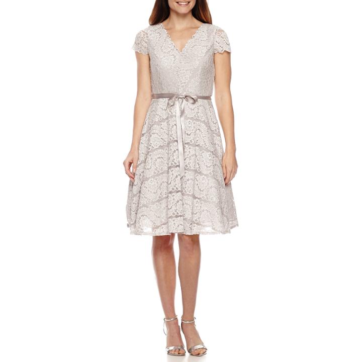 Jackie Jon Short Sleeve Fit & Flare Dress