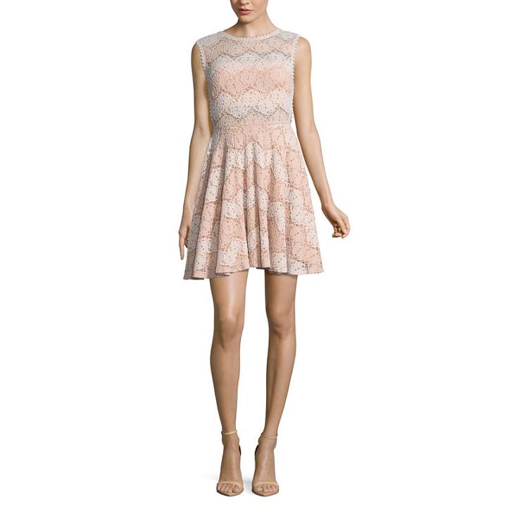 City Triangle Sleeveless Waves A-line Dress-juniors