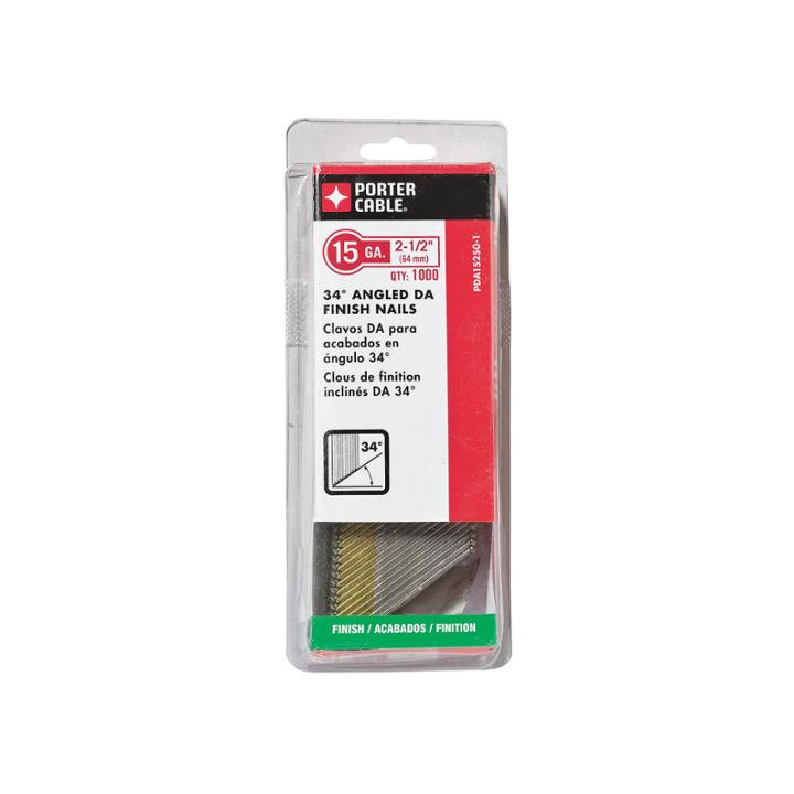 Porter Cable Pda15250-1 2-1/2 15 Gauge Senco Type Angle Finish Nails 1000 Count