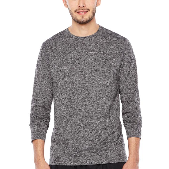 Xersion Heather Power Long Sleeve Crew Neck T-shirt