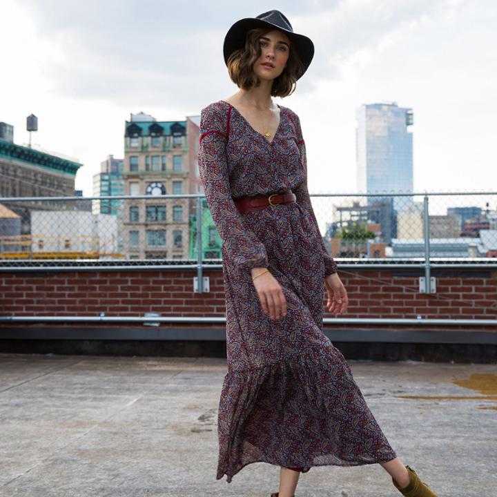 Belle + Sky Long-sleeve Maxi Dress