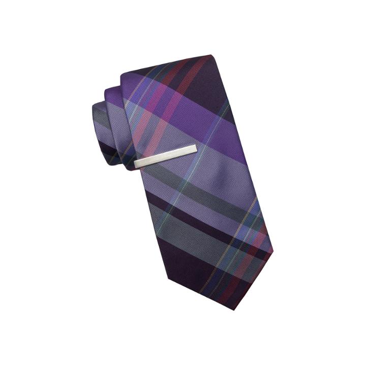 Jf J. Ferrar Exploded Tartan Plaid Silk Tie - Slim