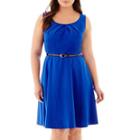 Alyx Sleeveless Belted Fit-and-flare Dress - Plus