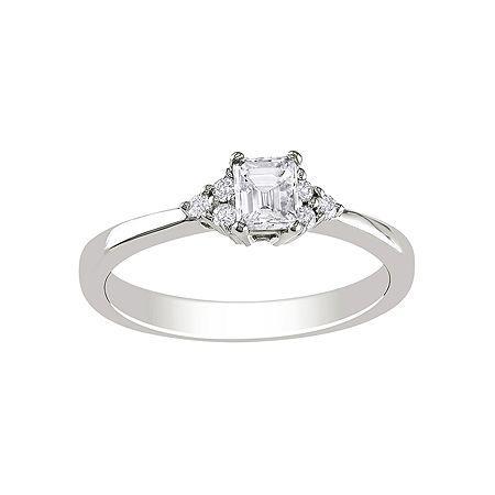 1/2 Ct. T.w. Emerald-cut Diamond Bridal Ring In 14k White Gold