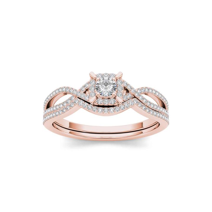 1/3 Ct. T.w. Diamond 14k Rose Gold Engagement Ring
