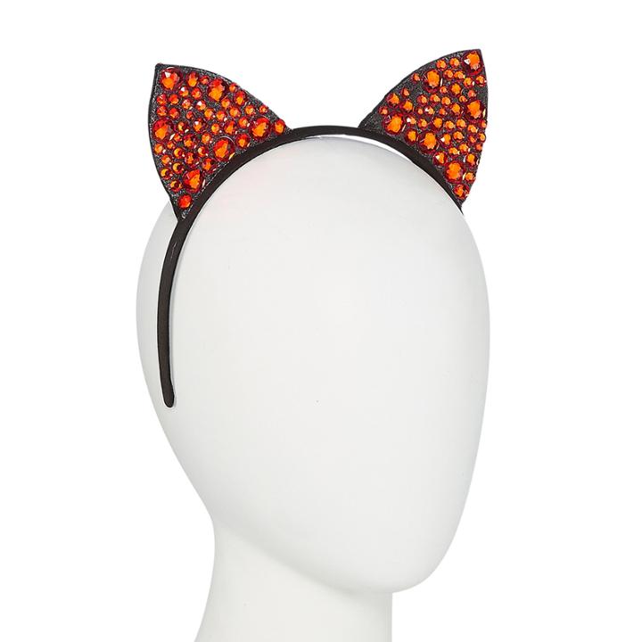 City Streets Halloween Jeweled Cat Ears Dress Up Costume Womens