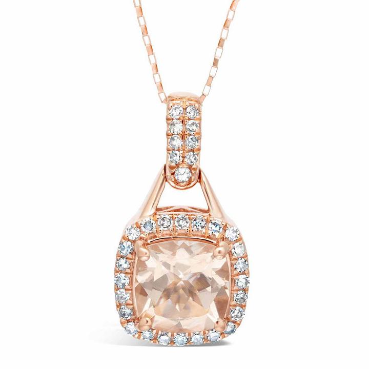 Womens 1/5 Ct. T.w. Genuine Champagne Morganite Pendant Necklace