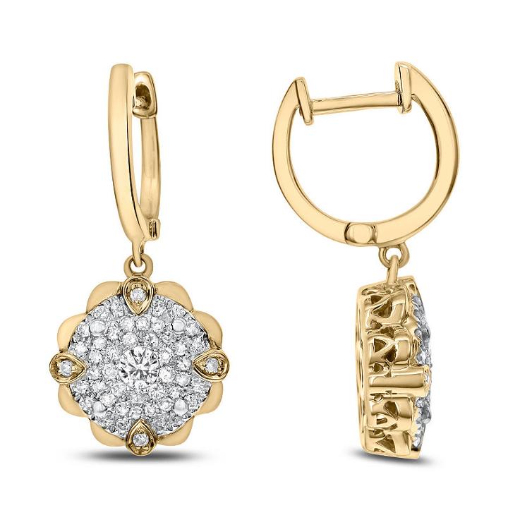 5/8 Ct. T.w. White Diamond 14k Gold Drop Earrings