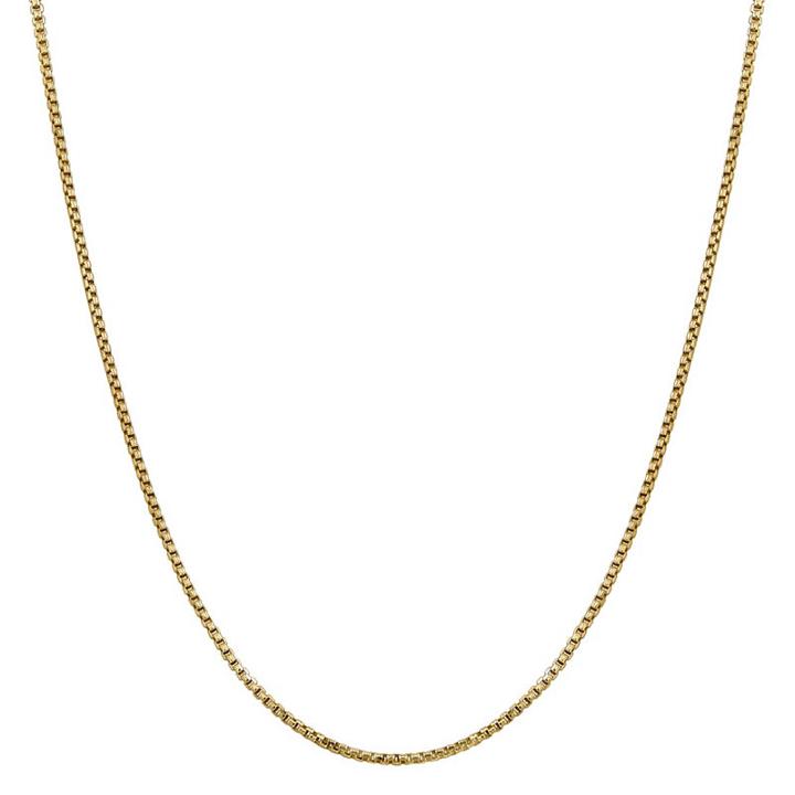 14k Gold Hollow Box 16 Inch Chain Necklace
