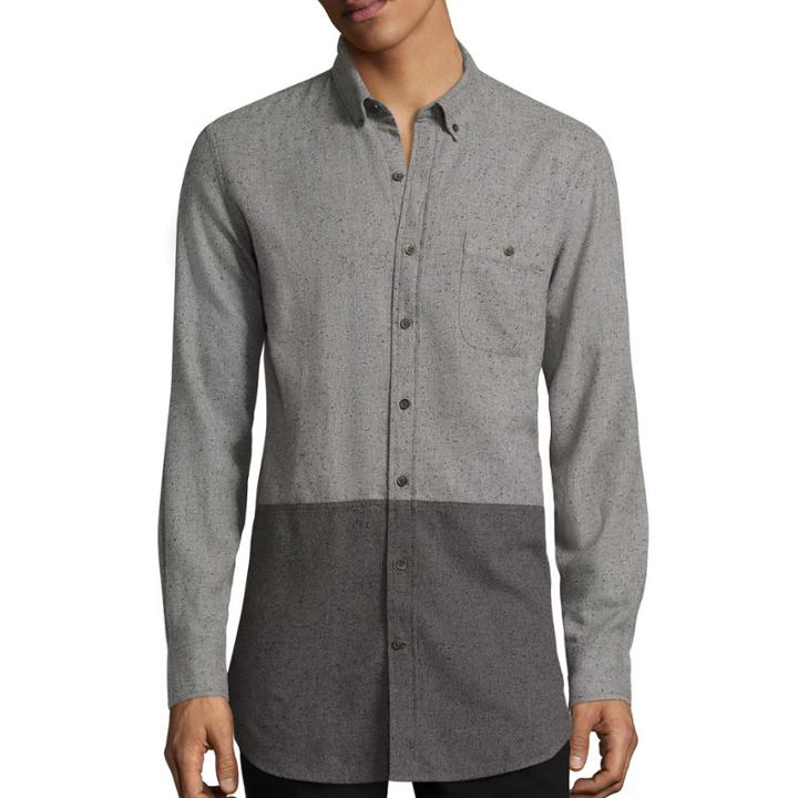 Arizona Long-sleeve Longer-length Colorblock Flannel Shirt