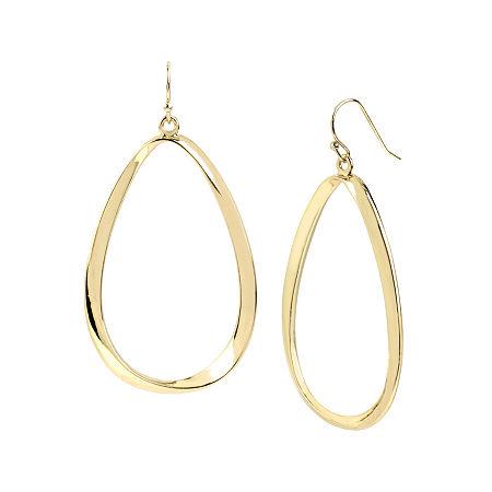 Worthington Gold-tone Twist Oval Drop Earrings