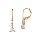 Trillion-cut Genuine Morganite And Diamond-accent 14k Rose Gold Drop Earrings