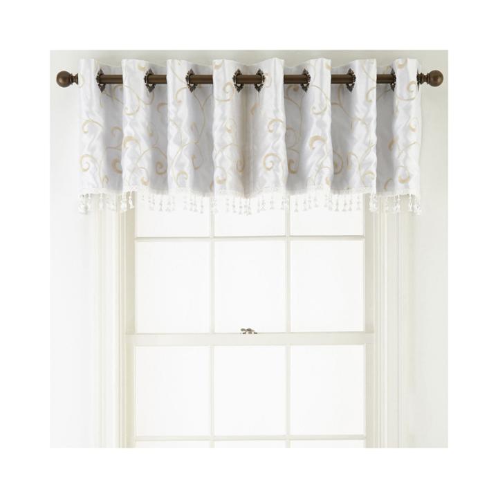 Royal Velvet Plaza Embroidery Grommet-top Tailored Valance