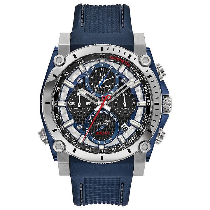 Bulova Mens Blue Strap Watch-98b315