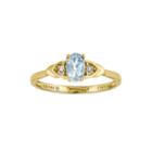 Womens Blue Aquamarine 14k Gold Cocktail Ring