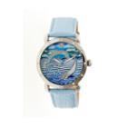 Bertha Womens Estella Mother-of-pearl Poweder Blue Leather-band Watchbthbr5102