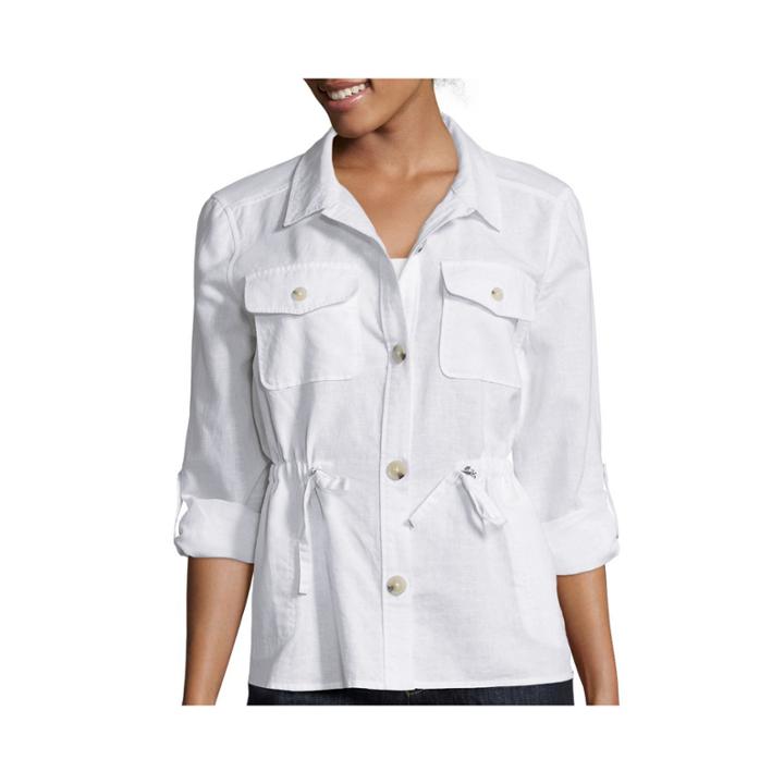 Liz Claiborne Roll Tab Cargo Anorak Jacket - Tall