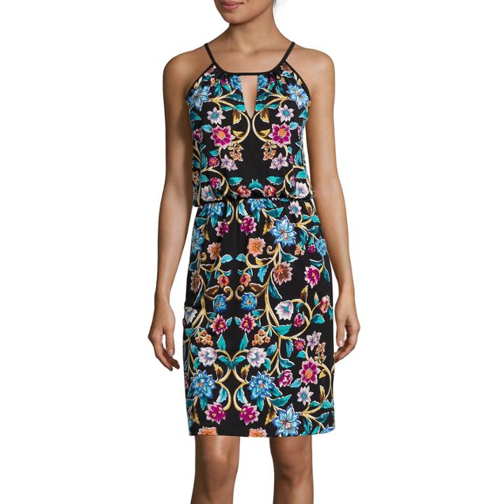 Nicole By Nicole Miller Sleeveless Printed Halter Dress