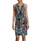 Nicole By Nicole Miller Sleeveless Printed Halter Dress