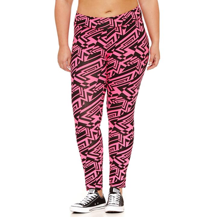 Flirtitude Geometric Jersey Leggings-juniors Plus
