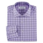 Collection By Michael Strahan Stretch Fabric Long Sleeve Dress Shirt Woven Grid
