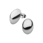 Stainless Steel 10x14mm Button Stud Earrings