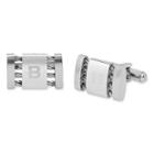 Personalized Stainless Steel Cuff Links With Cable Detail