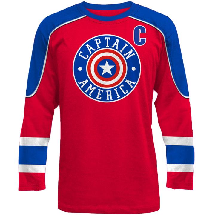 Novelty Season Short Sleeve Captain America Graphic T-shirt